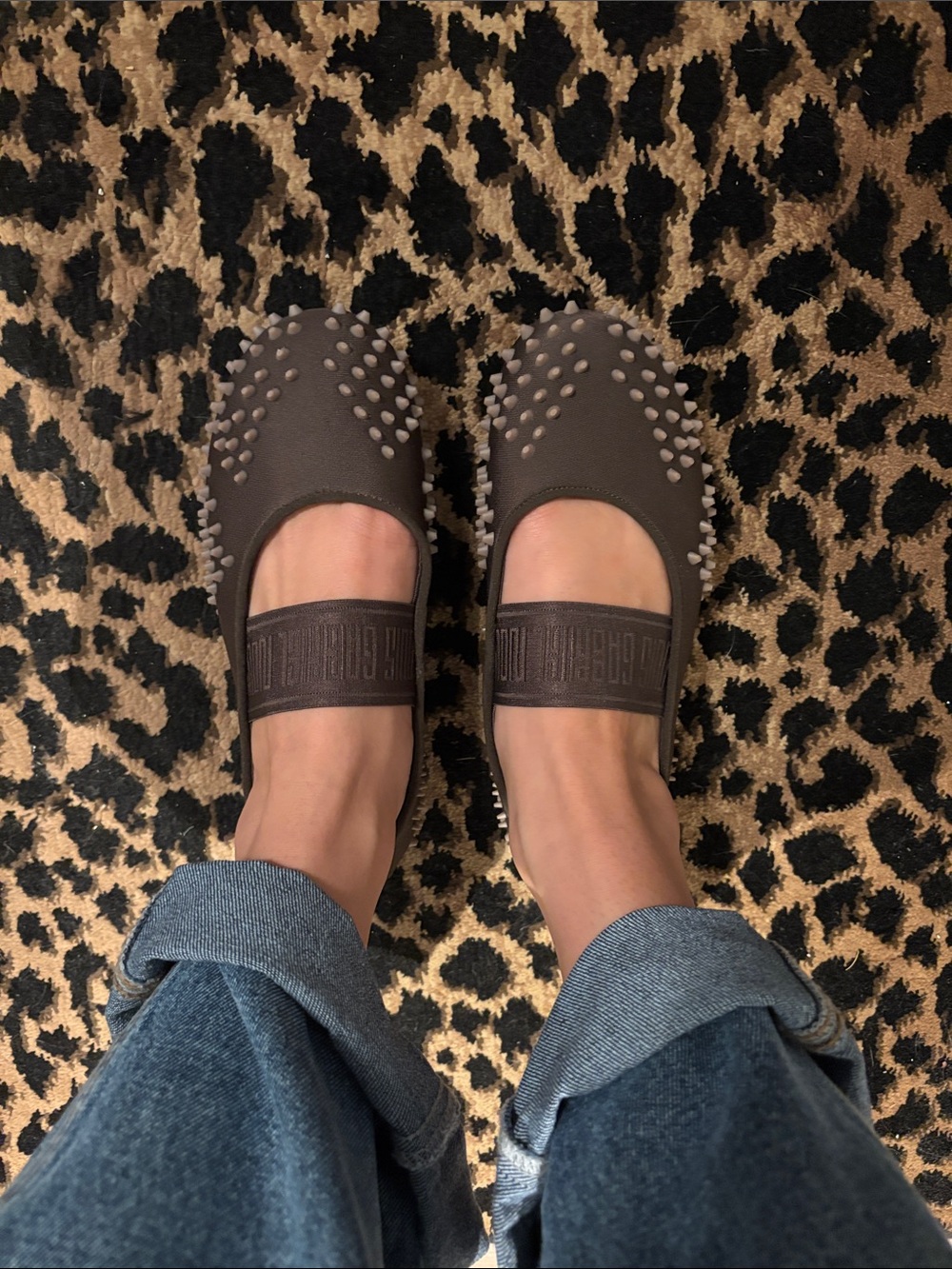 Puma Brown Studded Mary Jane Flats